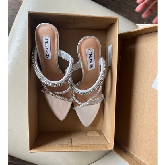 Steve madden silver diamond mule camina heels 7 - Picture 2 of 4